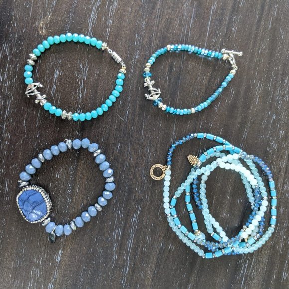 Jewelry - DEAL! Set of 4 Blue Bracelets